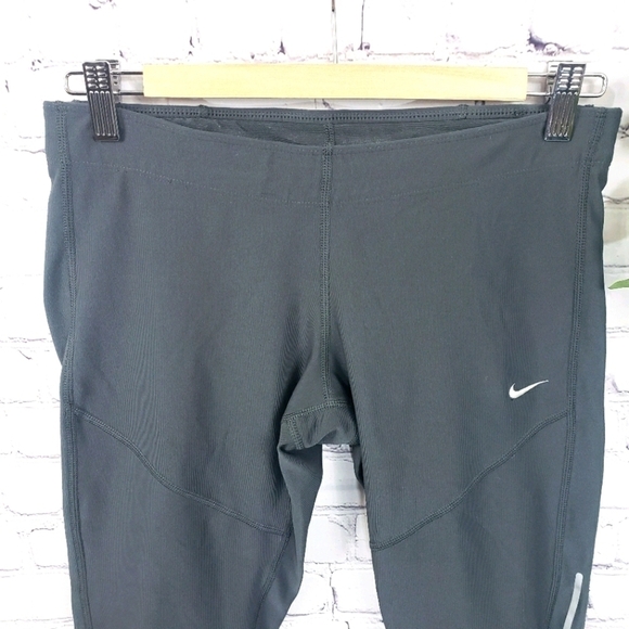 NIKE DRI-FIT Running Capris Gray Size M - Picture 5 of 12